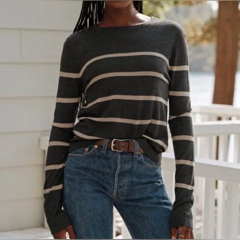 JENNI KAYNE MERCER Striped Merino Wool Sweater Women’s XS